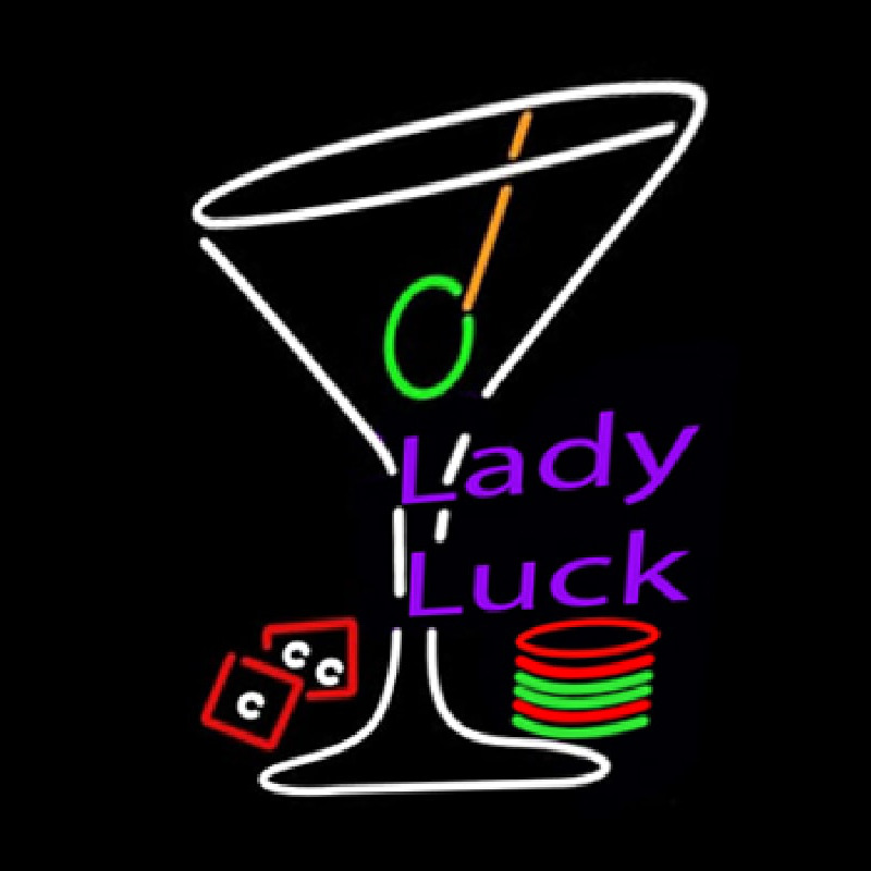 Lady Luck Martini Neonkyltti