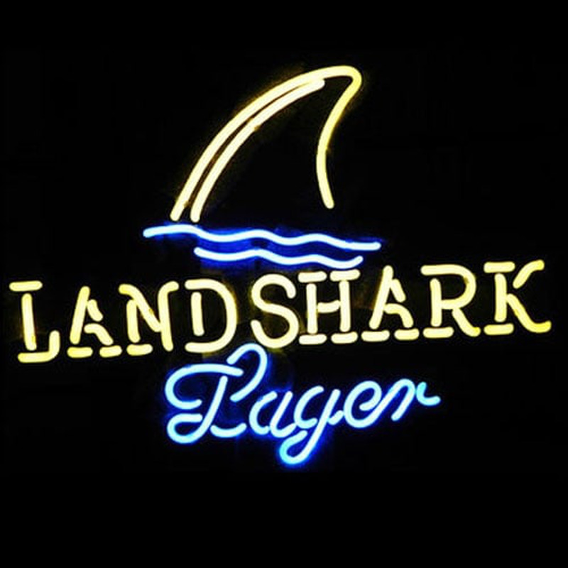 Landshark Lager Olut Baari Avoinna Neonkyltti