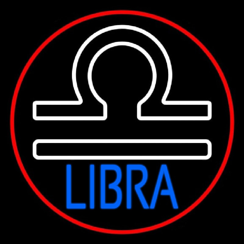 Libra Zodiac Border Red Neonkyltti