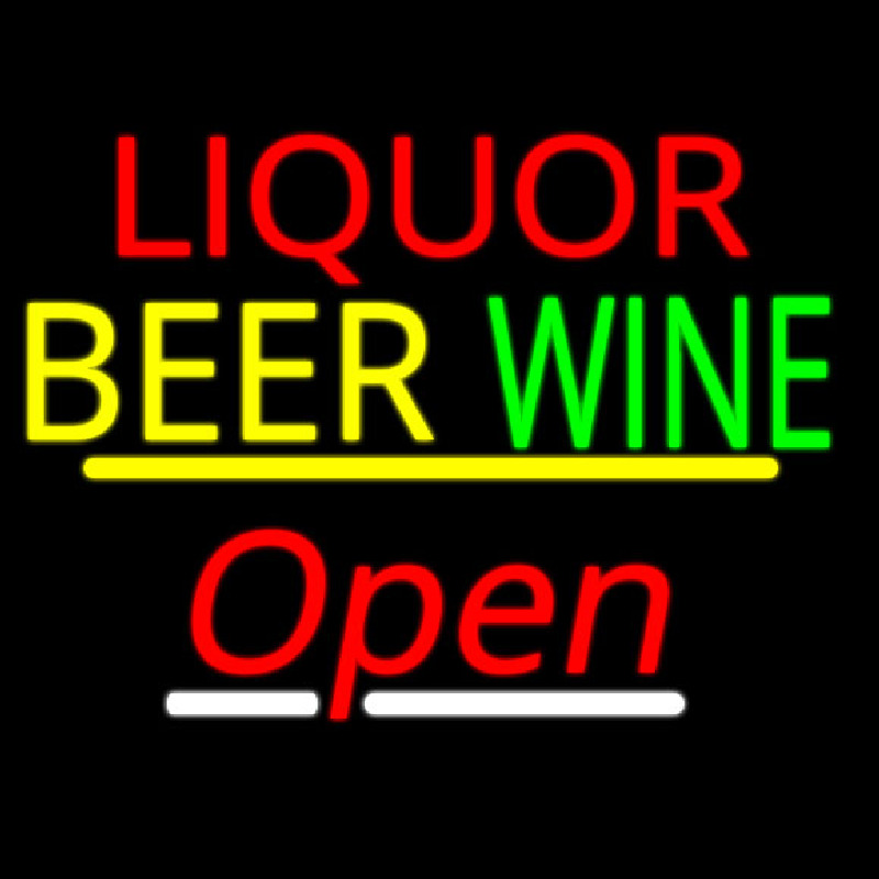 Liquor Beer Wine Open Yellow Line Neonkyltti