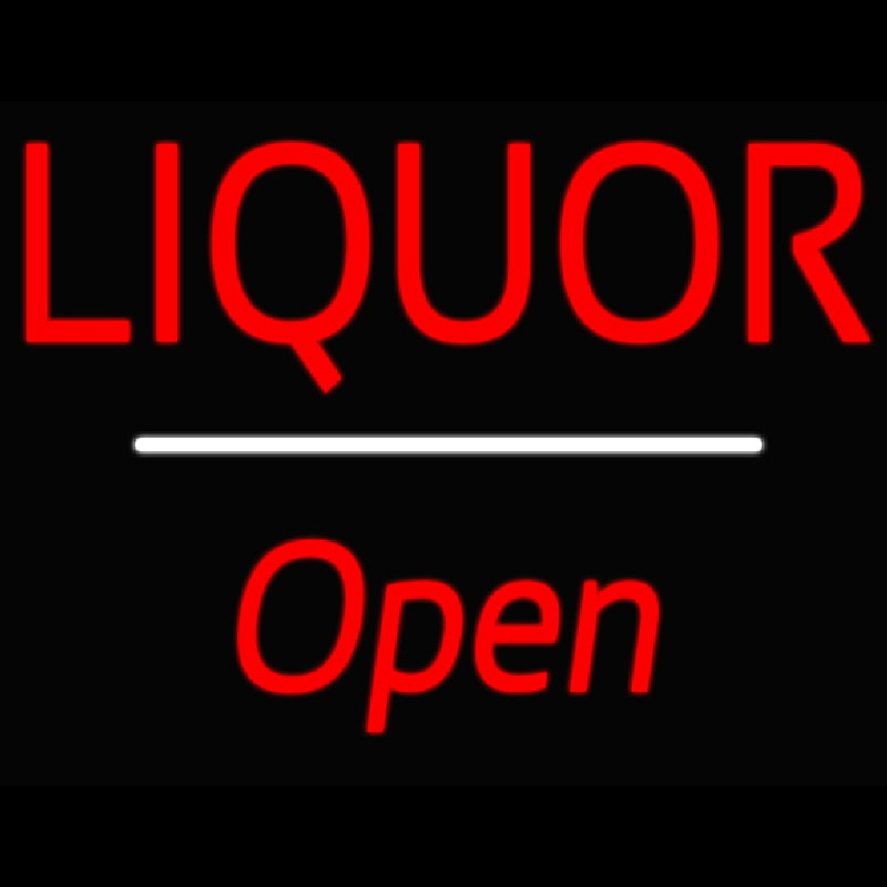 Liquor Open White Line Neonkyltti