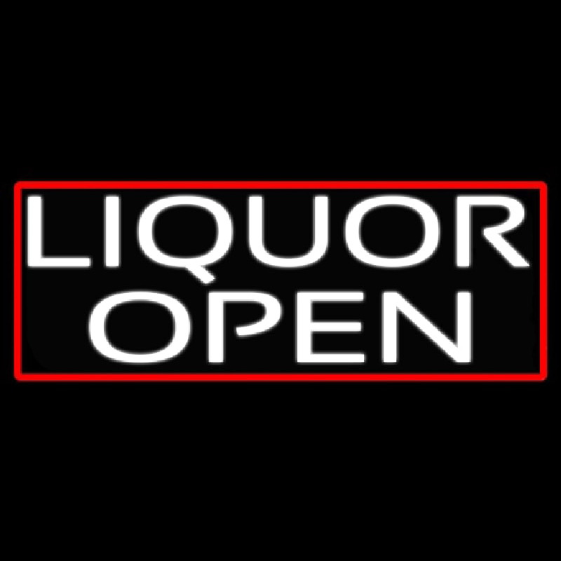 Liquor Open With Red Border Neonkyltti