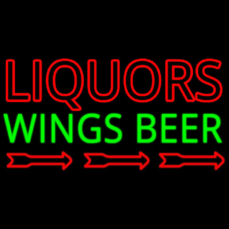 Liquor Wings Beer Neonkyltti