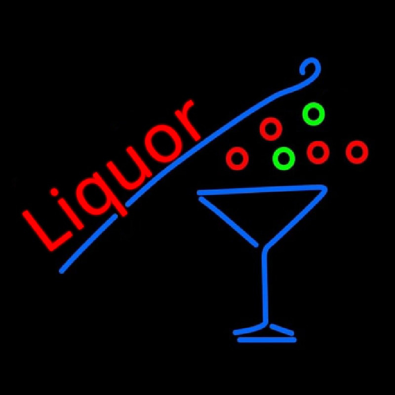 Liquor With Martini Glass Neonkyltti