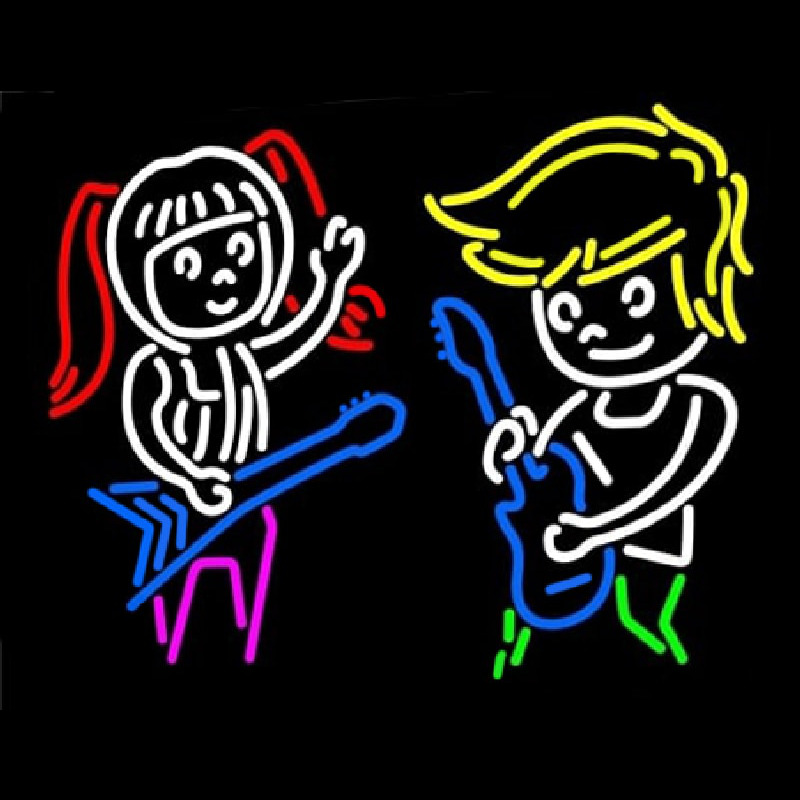 Logo Guitar Band Neonkyltti