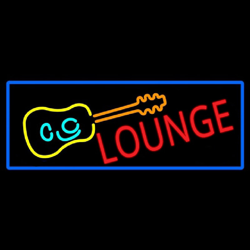 Lounge And Guitar With Blue Border Neonkyltti