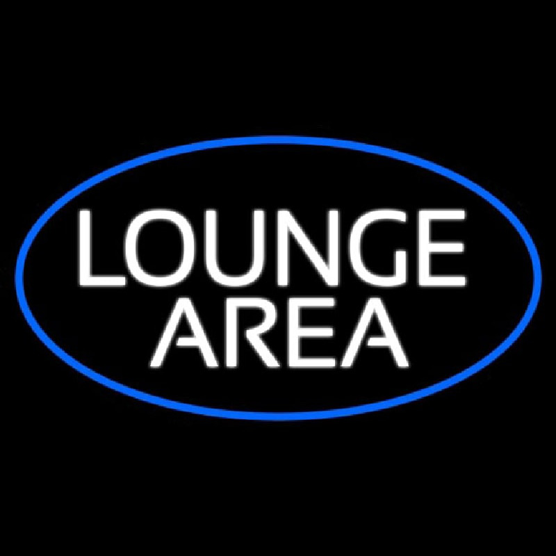 Lounge Area Oval With Blue Border Neonkyltti