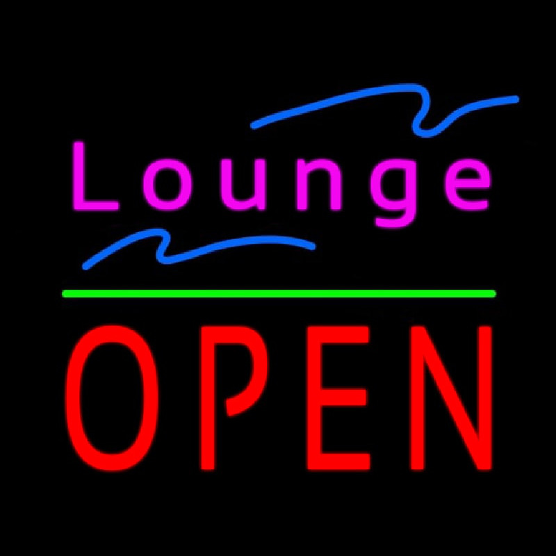 Lounge Block Open Green Line Neonkyltti