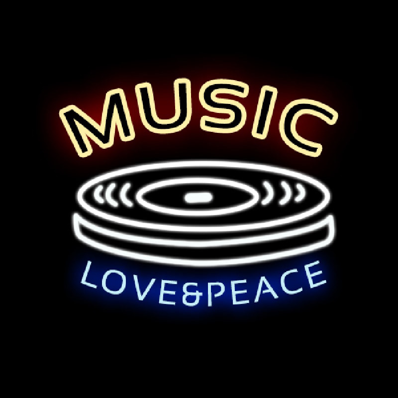 MUSIC LOVE PEACE Neonkyltti