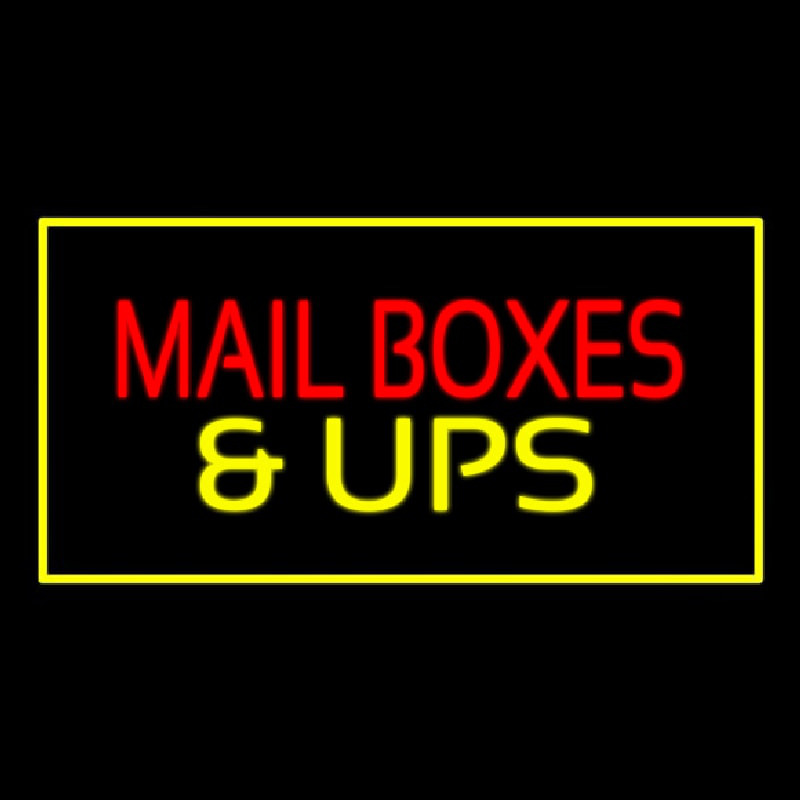 Mail Bo es And Ups Rectangle Yellow Neonkyltti