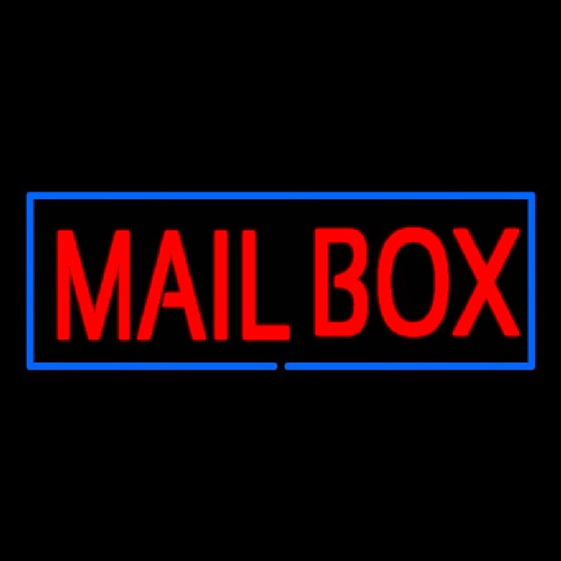Mailbo  Block Blue Border Neonkyltti