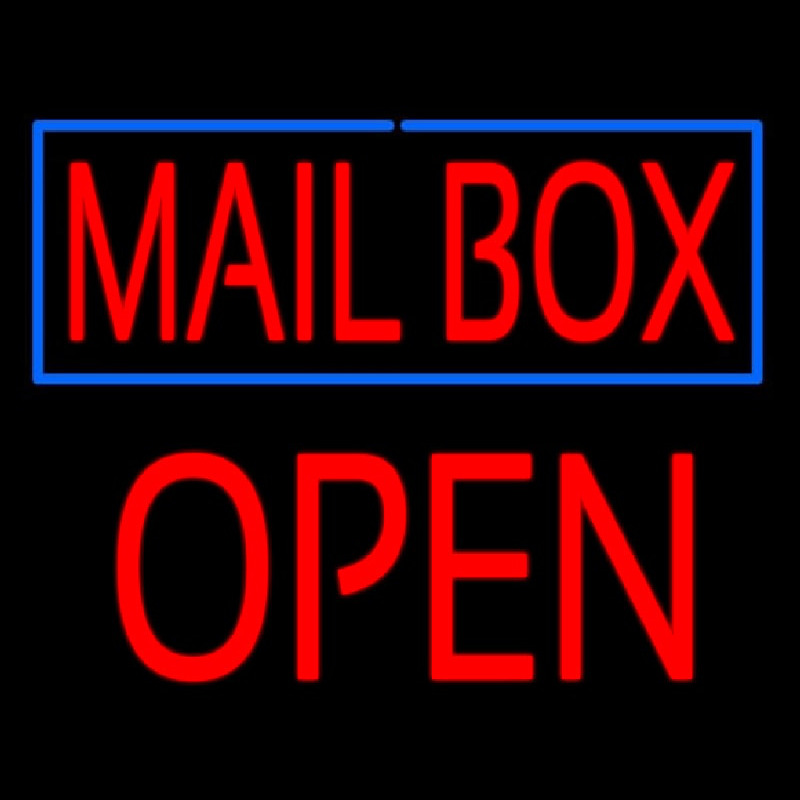 Mailbo  Blue Border Open Block Neonkyltti