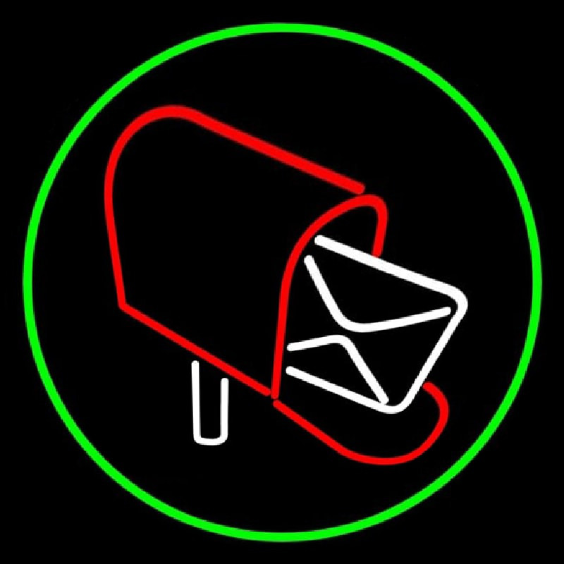 Mailbo  Red Logo With Green Circle Neonkyltti