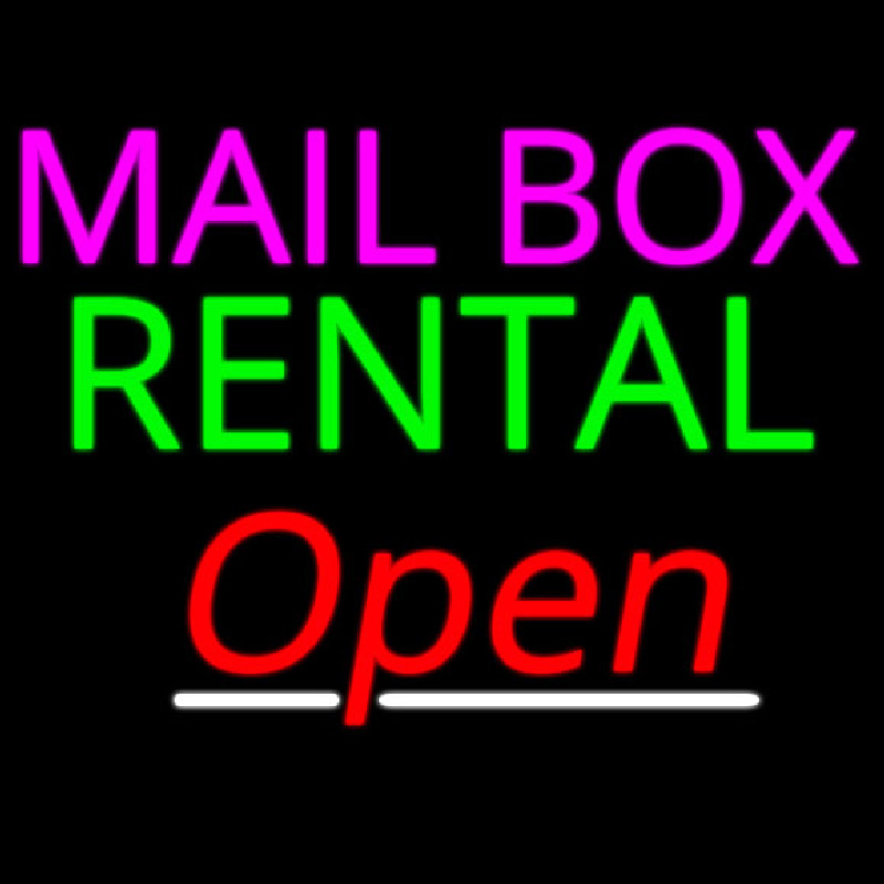 Mailbo  Rental Open Neonkyltti