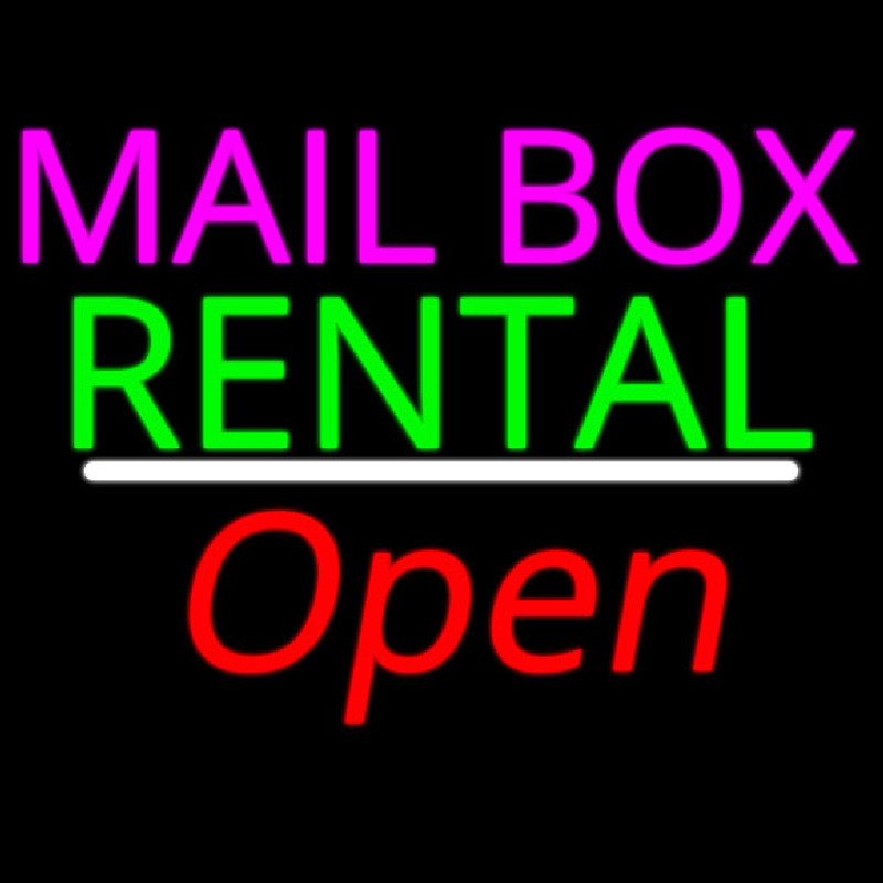 Mailbo  Rental White Line Open Neonkyltti