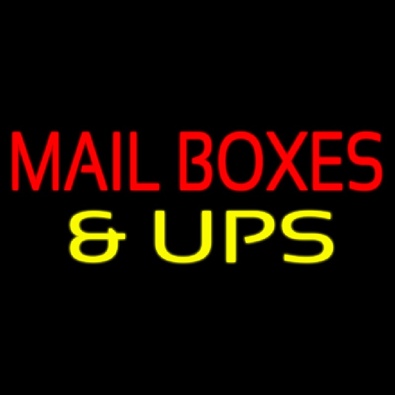 Mailbo es And Ups Neonkyltti