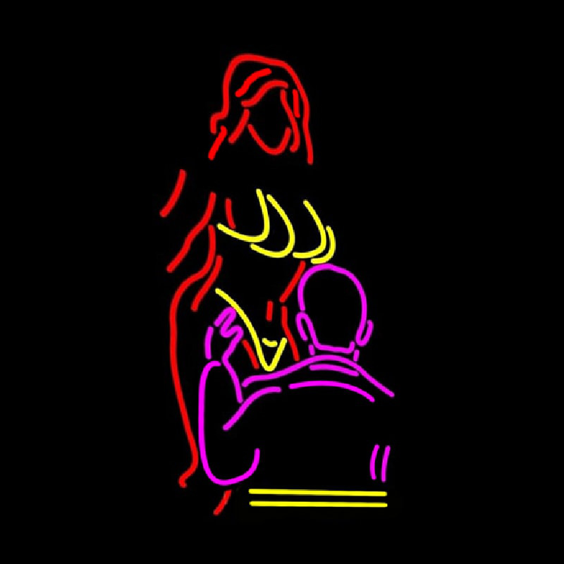 Man Enjoying Strip Gal Neonkyltti