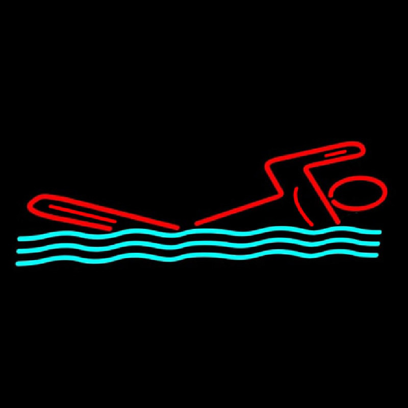 Man Swimming Neonkyltti