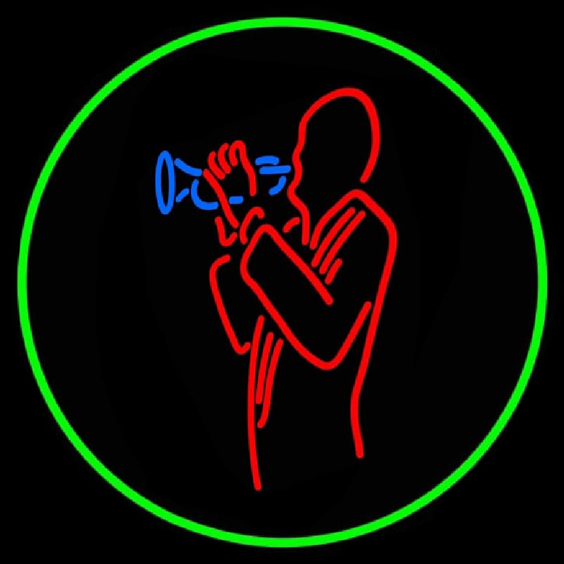 Man With Trumpet Neonkyltti
