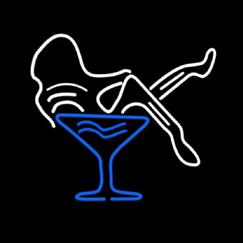 Martini Glass Girl Neonkyltti
