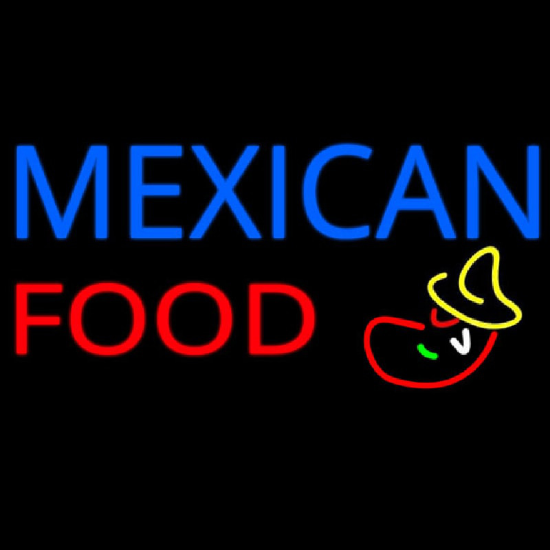 Me ican Food Logo Neonkyltti