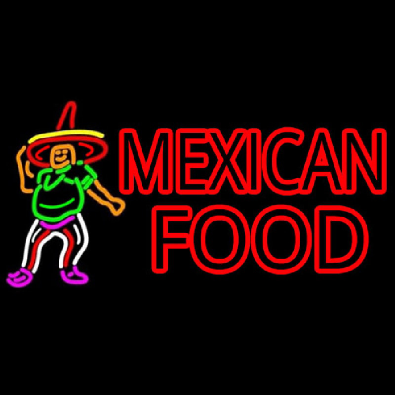 Mexican Food Man Logo Neonkyltti