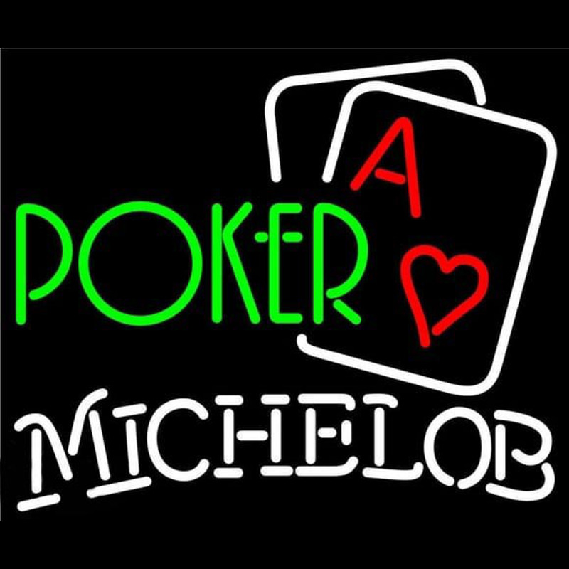 Michelob Green Poker Beer Sign Neonkyltti
