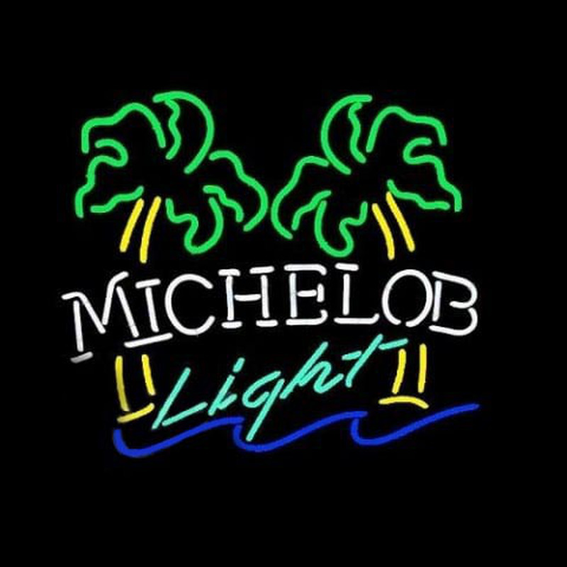 Michelob Light Dual Palm Trees Neonkyltti