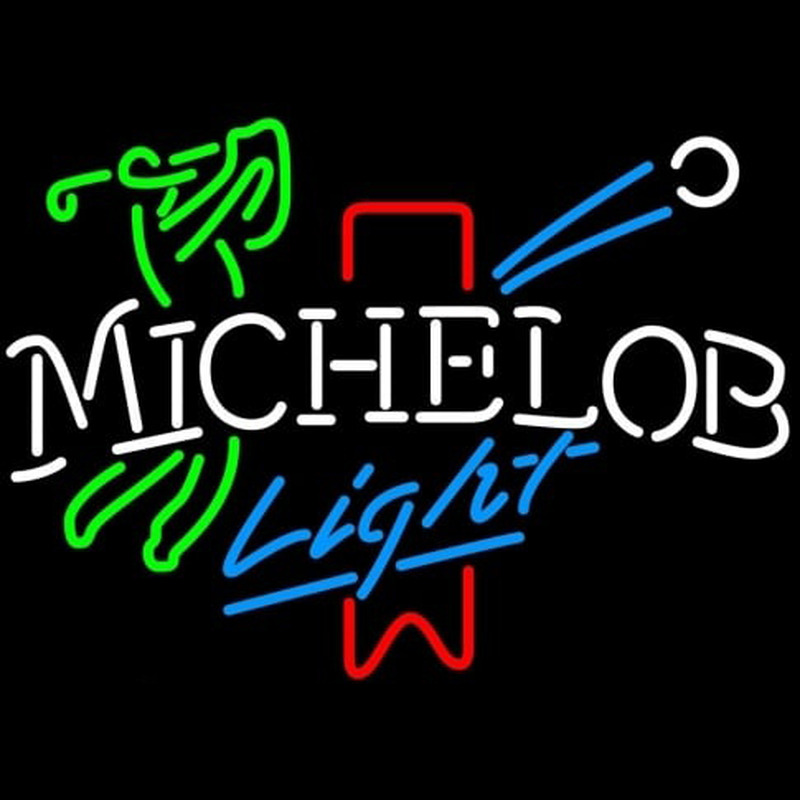 Michelob Light Red Ribbon Golfer Neonkyltti