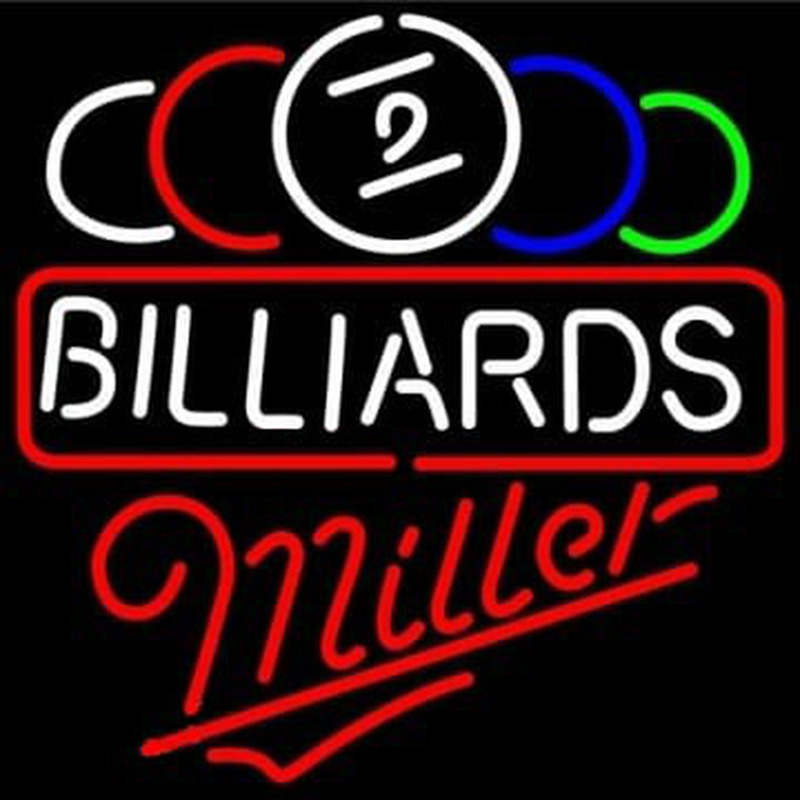 Miller Ball Billiards Pool Beer Neonkyltti