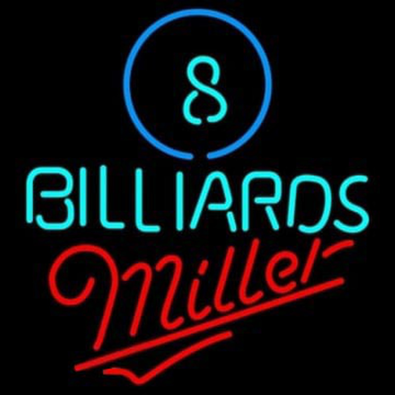 Miller Ball Billiards Pool Beer Neonkyltti