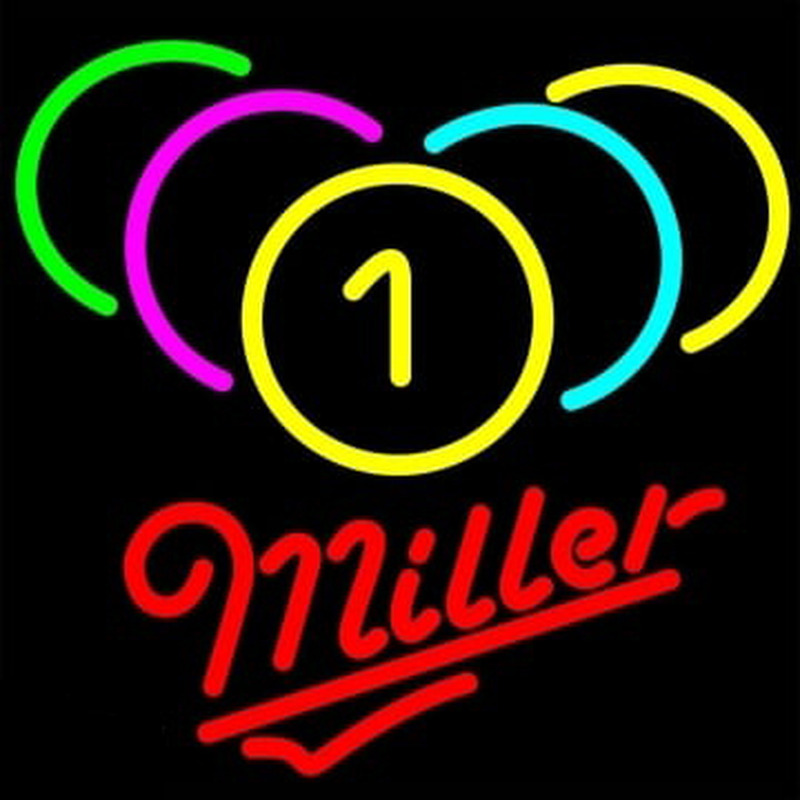 Miller Billiards Rack Pool Neonkyltti