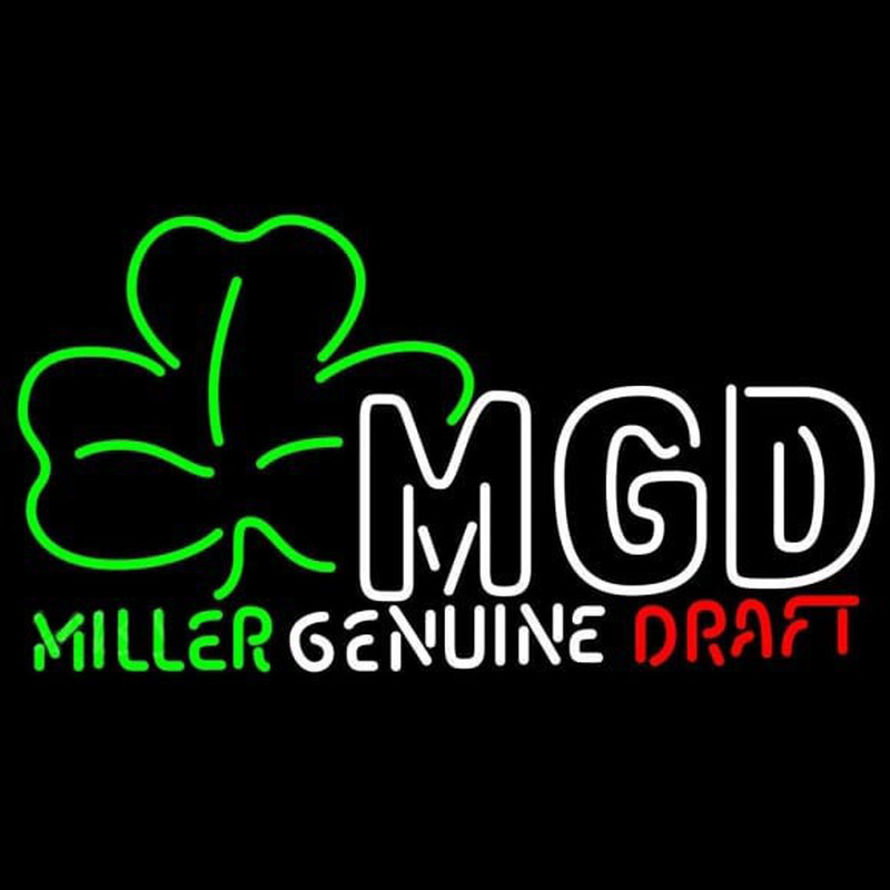 Miller Genuine Draft Shamrock Beer Sign Neonkyltti