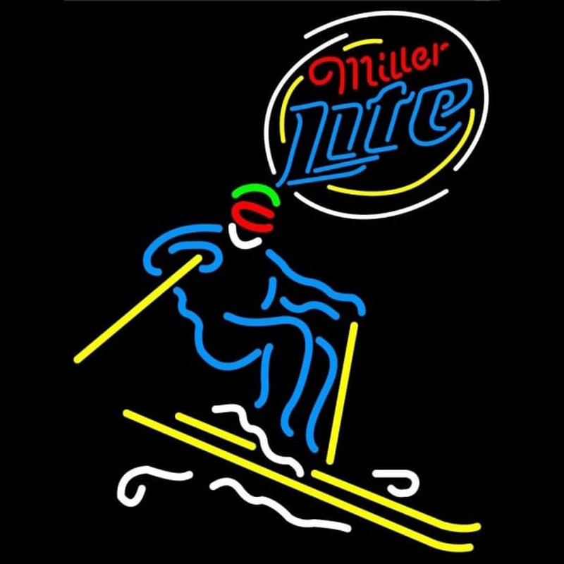 Miller Lite Skier Neonkyltti