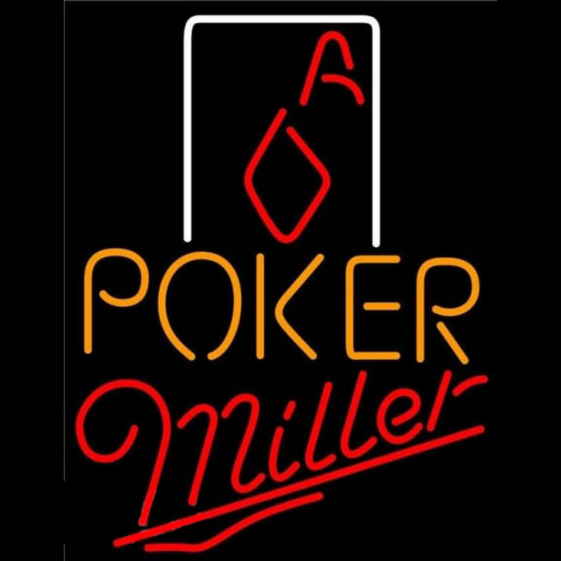 Miller Poker Squver Ace Beer Sign Neonkyltti