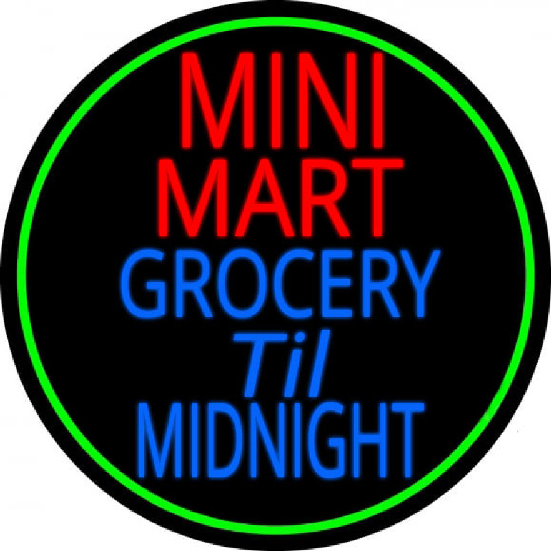 Mini Mart Groceries Till Midnight Neonkyltti