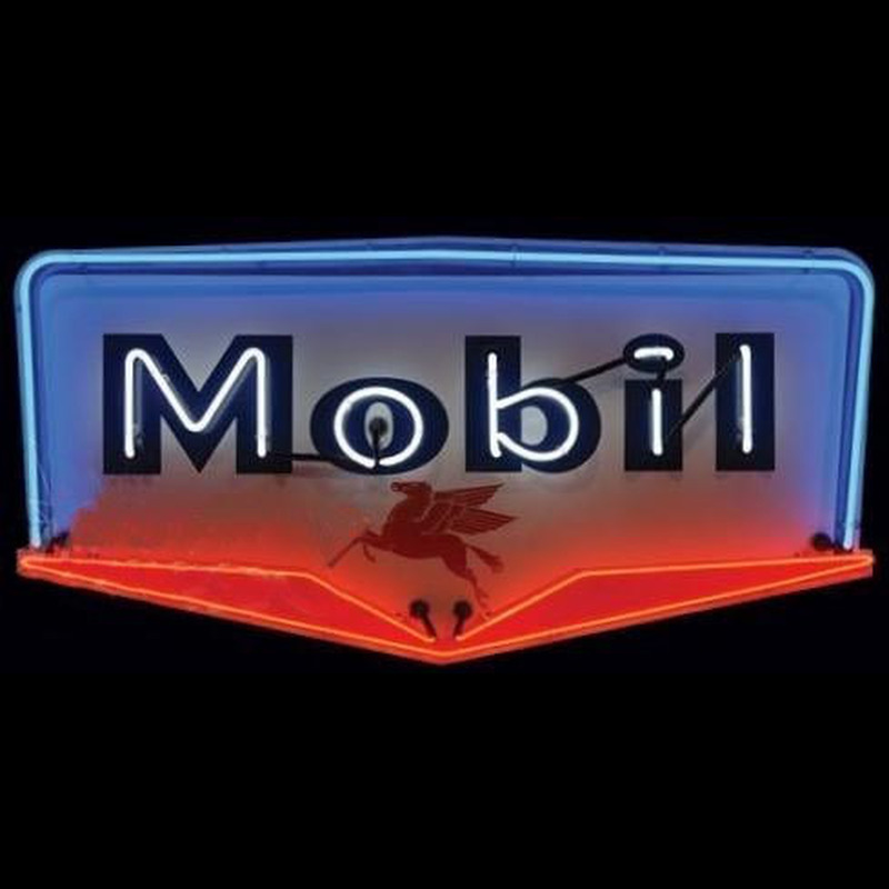 Mobil Gasoline Neonkyltti