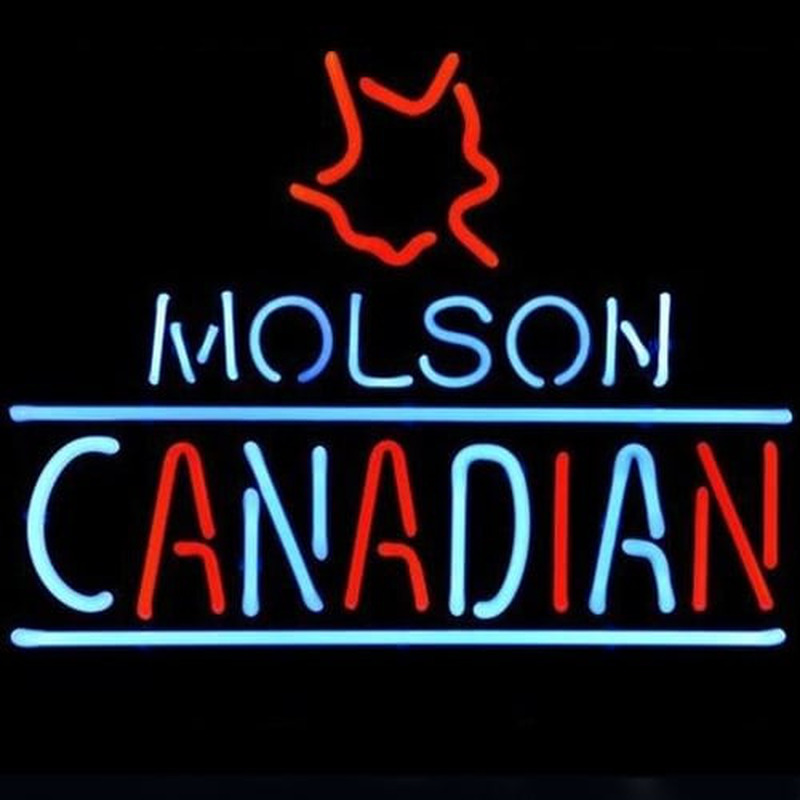 Molson Canadian Olut Baari Avoinna Neonkyltti