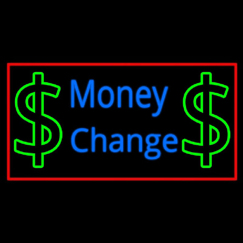 Money Change With Dollar Logo Neonkyltti