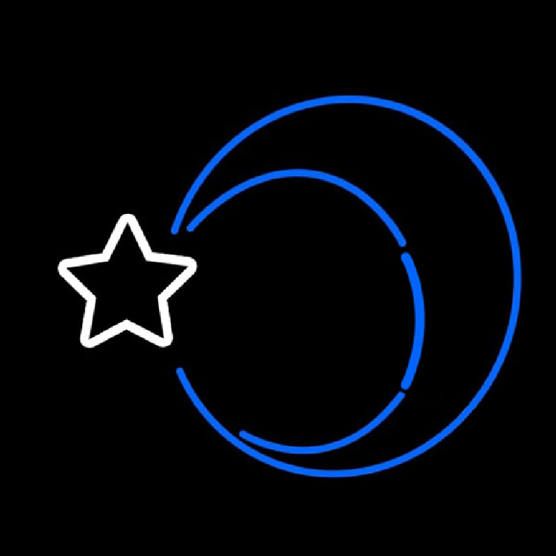 Moon With Star Neonkyltti