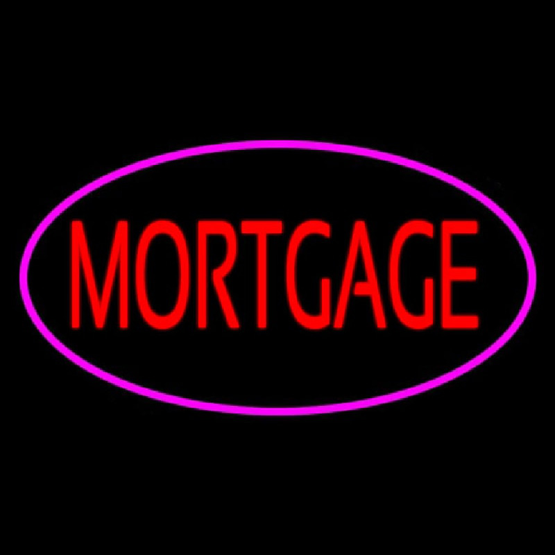 Mortgage Oval Pink Border Neonkyltti