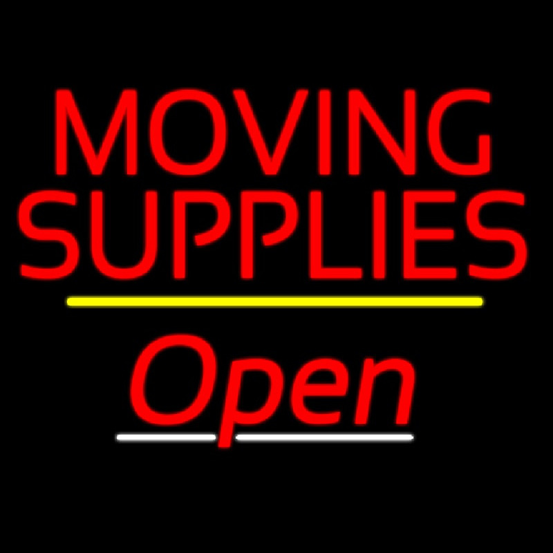 Moving Supplies Open Yellow Line Neonkyltti