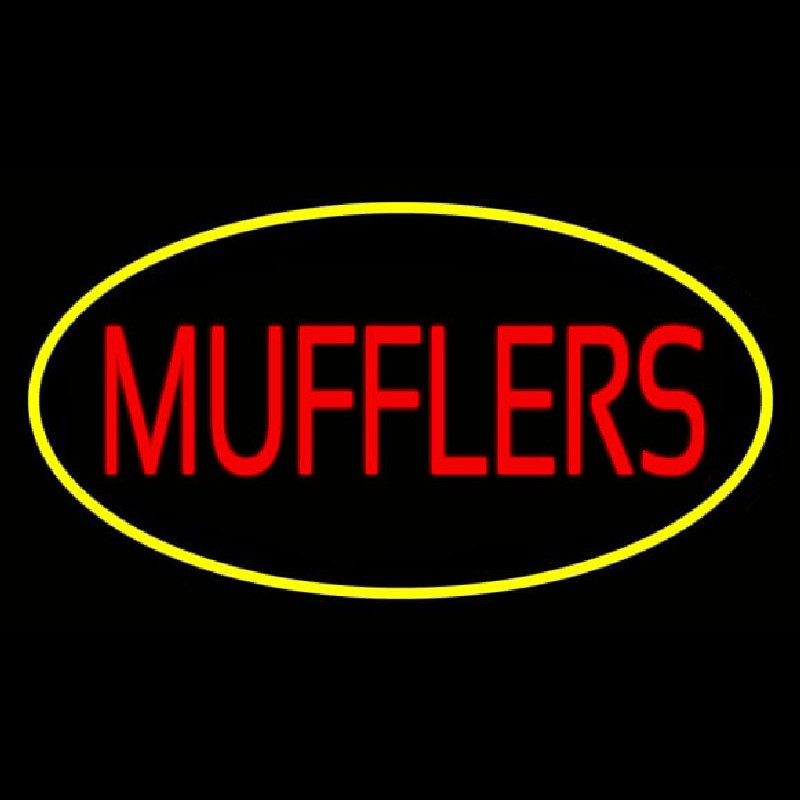 Mufflers Yellow Oval Neonkyltti