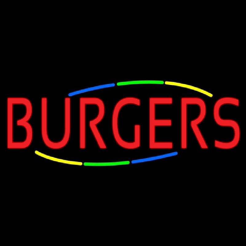 Multi Colored Burgers Neonkyltti