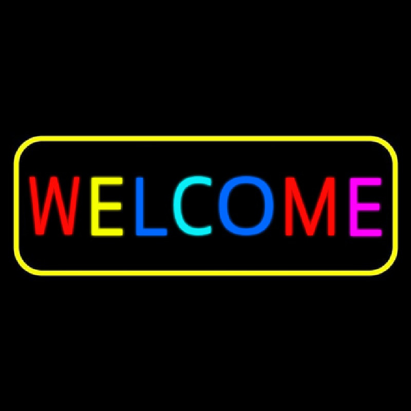 Multi Colored Welcome Bar With Yellow Border Neonkyltti