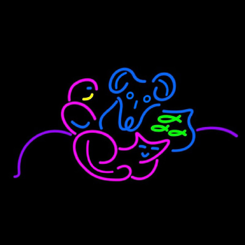 Multicolor Pet Logo Neonkyltti