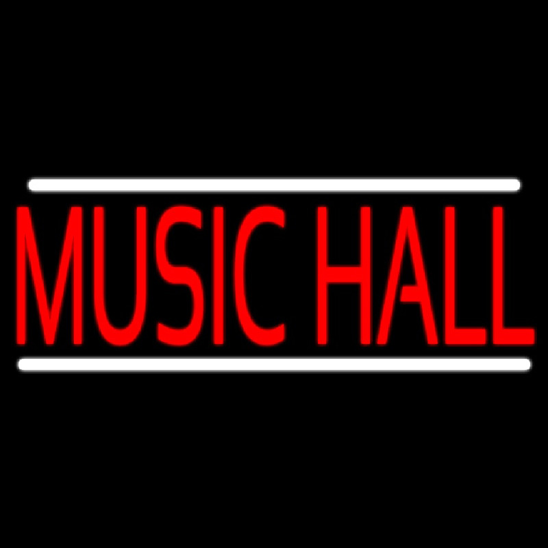 Music Hall White 1 Neonkyltti