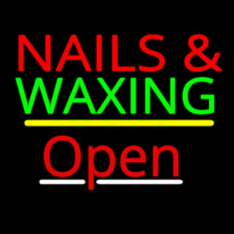 Nails And Wa ing Open Yellow Line Neonkyltti