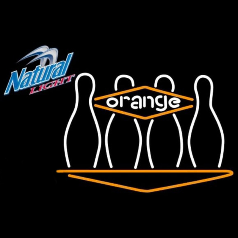 Natural Light Bowling Orange Beer Sign Neonkyltti