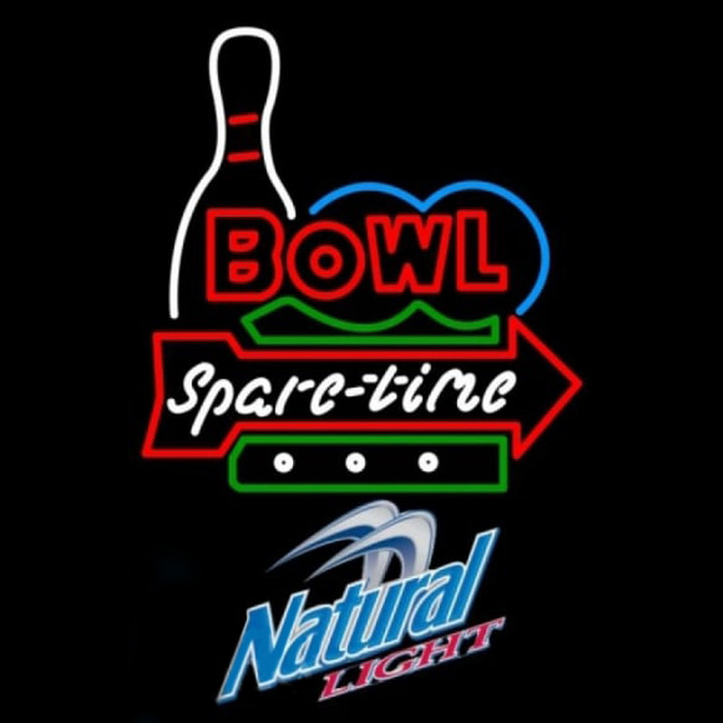Natural Light Bowling Spare Time Beer Sign Neonkyltti